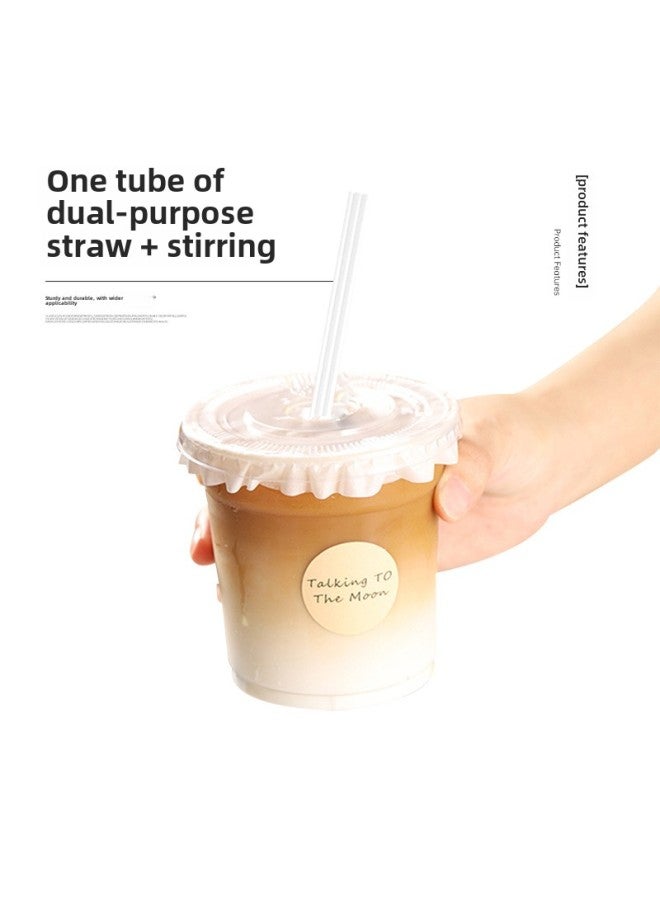 Milk Tea Three-quality Tube PLA Degradable Disposable Coffee Straw Three-hole Stirring Rod Overlord Tea Yan Small Fine Straw-Color:Dark Green 23cm Oblique Mouth Independent Straw  - Image 5