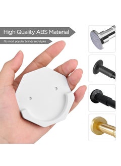 VXTRRI 4pcs Shower Curtain Rod Mount Holder for Wall Shower Rod Holders Brackets Tension Closet Rod Brackets Retainer with Adhesive Stickers and Screws Shower Curtain Rod Not Included White2  - Image 2