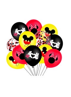 12 Piece Set of Mickey Mouse, Mickey, Minnie Mouse Latex Balloons, Kids Birthday Party Supplies, Friends Birthday Party Decorations