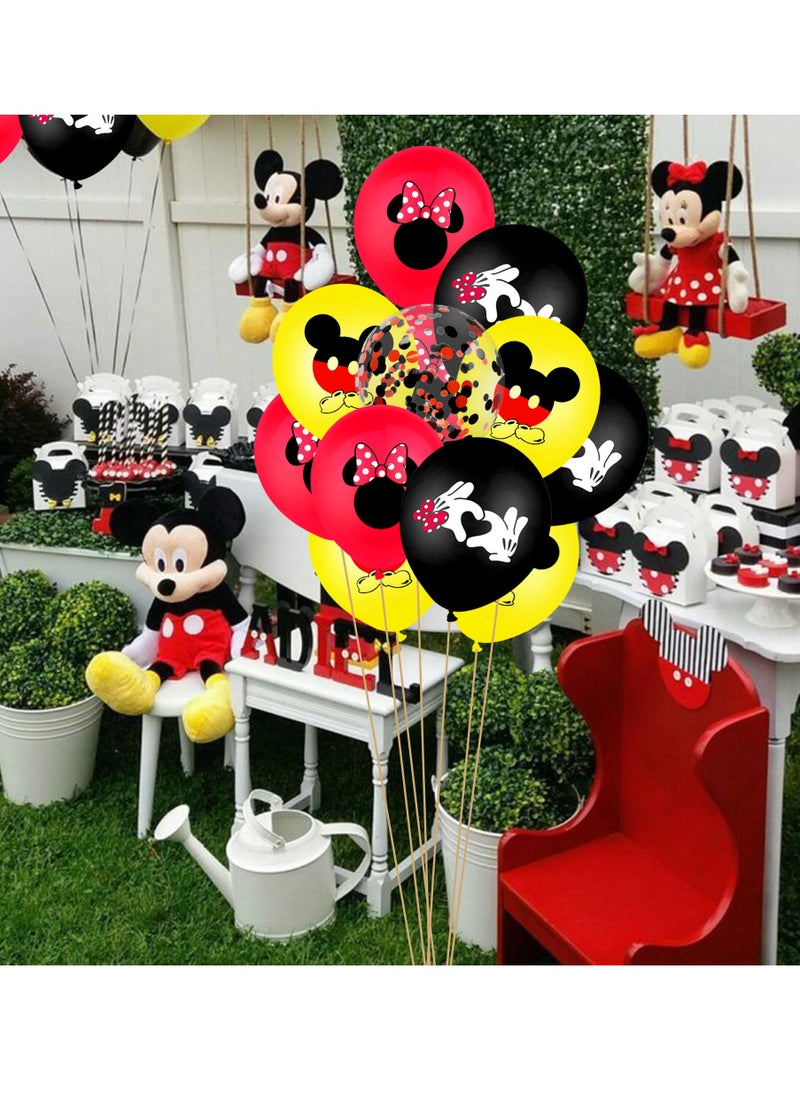 General - 12 Piece Set of Mickey Mouse, Mickey, Minnie Mouse Latex Balloons, Kids Birthday Party Supplies, Friends Birthday Party Decorations - Image 1