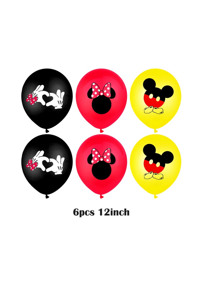 General - 12 Piece Set of Mickey Mouse, Mickey, Minnie Mouse Latex Balloons, Kids Birthday Party Supplies, Friends Birthday Party Decorations - Image 1
