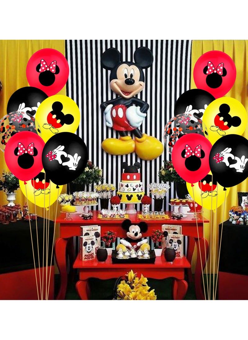 General - 12 Piece Set of Mickey Mouse, Mickey, Minnie Mouse Latex Balloons, Kids Birthday Party Supplies, Friends Birthday Party Decorations - Image 1