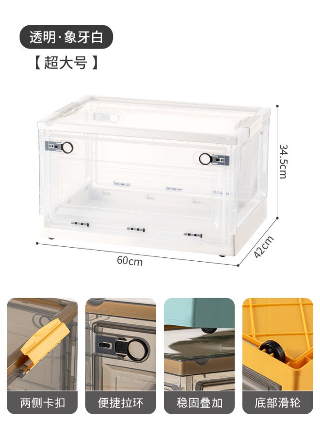 Sacred Transparent Plastic Clothes Folding Storage Box Household Wardrobe Clothes Toy Book Storage Box Quilt Finishing Box - Image 1