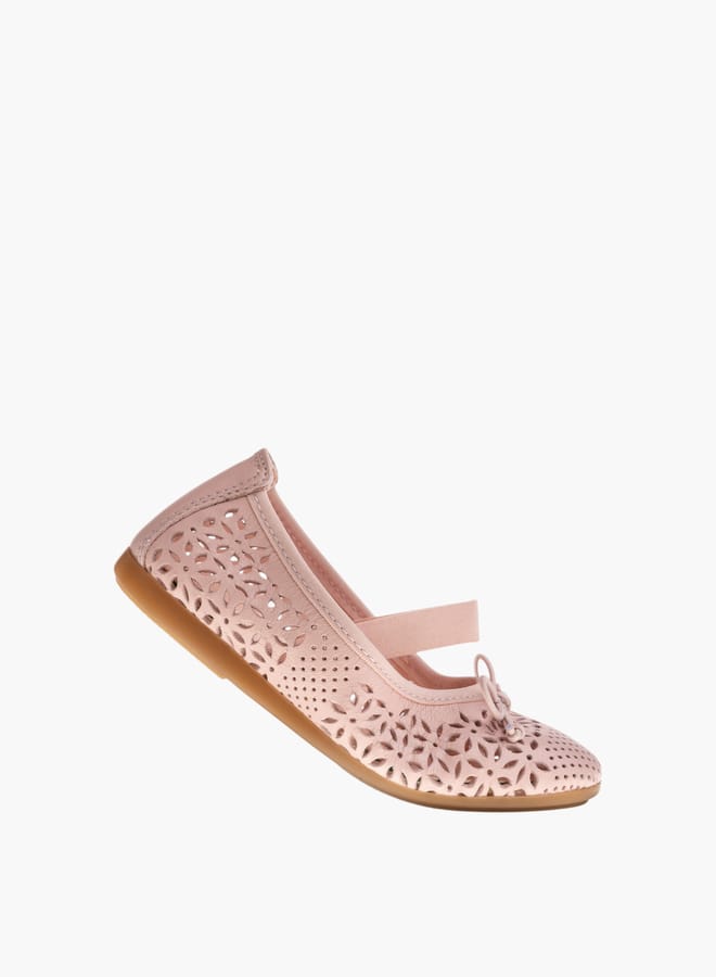 Pablosky Girls Textured Ballerina Shoes With Elastic Strap  - Image 5