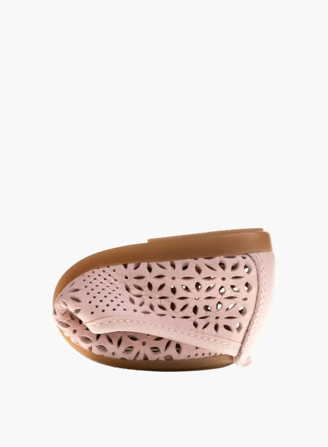 Pablosky Girls Textured Ballerina Shoes With Elastic Strap