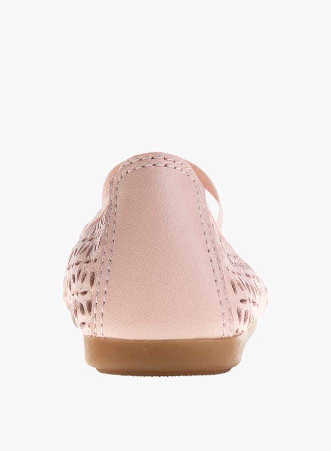 Pablosky Girls Textured Ballerina Shoes With Elastic Strap  - Image 3