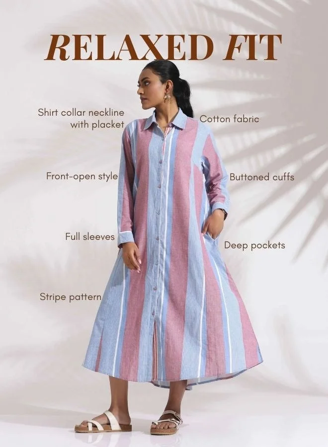 trueBrowns Striped Shirtdress Dress