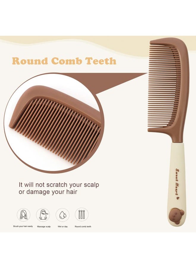TCOTBE 2 Pack Women's Detangling Comb - Cute Styling Handle, Fine-Tooth Dressing and Haircut Comb for Wet or Dry Hair - Image 2