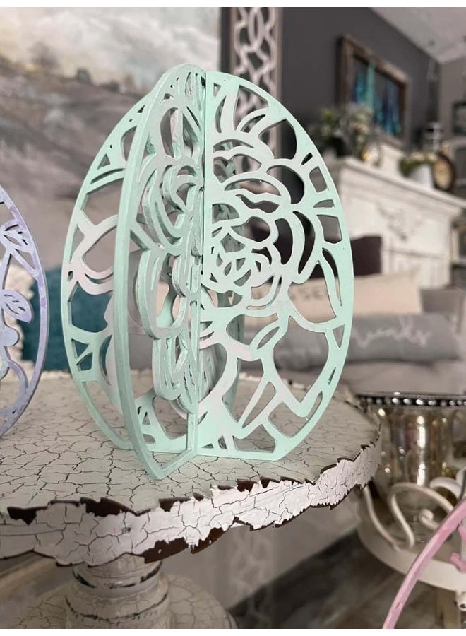 Horoof Home® Set of 5 Wooden 3D Easter Egg Decorations Multicolor Spring Table Decor - Image 4