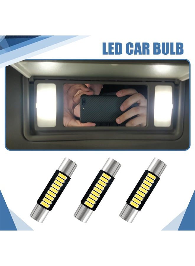 Lyxheth 6PCS 28mm 29mm 6614F Festoon LED Car Bulb, Car Vanity Light Bulbs, Extremely Bright 9-SMD 4014 Chips LED Bulb, Car Accessories Visor Light Bulb for Vanity Mirror, Dome Light (White) - Image 5