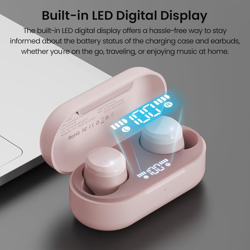 TOZO General need oriented design T12 (Compact Ergonomic Edition) Wireless Earbuds Bluetooth 5.3 Headphones, Call ENC Noise Cancelling Mic, 55Hrs Playtime App Customize EQ IPX8 Waterproof LED Digital Display Premium Sound Headset All-round unified build - Image 2