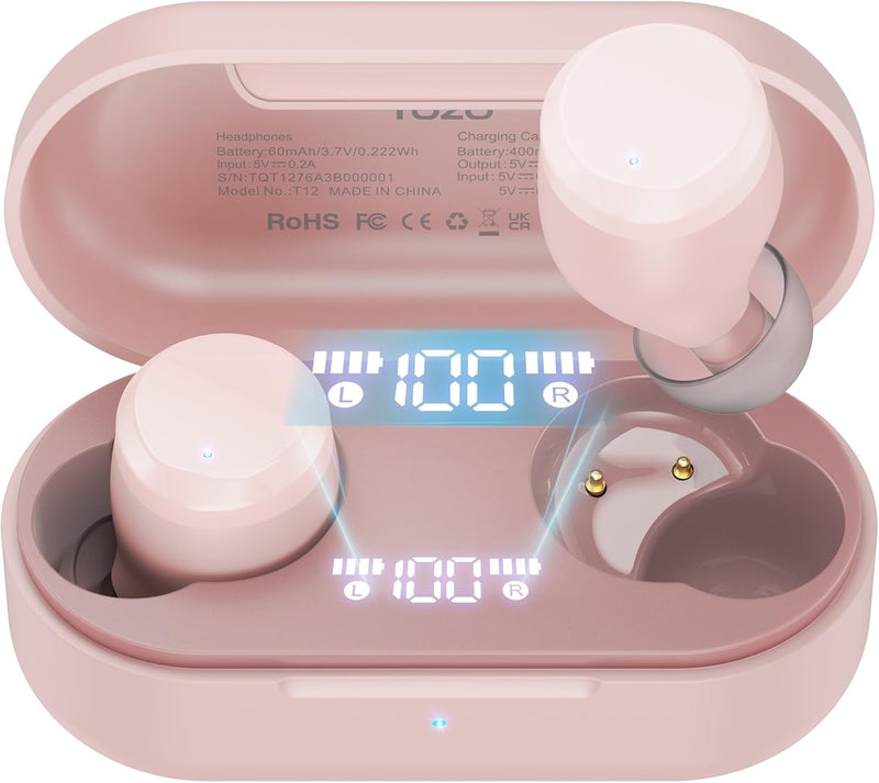 TOZO General need oriented design T12 (Compact Ergonomic Edition) Wireless Earbuds Bluetooth 5.3 Headphones, Call ENC Noise Cancelling Mic, 55Hrs Playtime App Customize EQ IPX8 Waterproof LED Digital Display Premium Sound Headset All-round unified build - Image 1