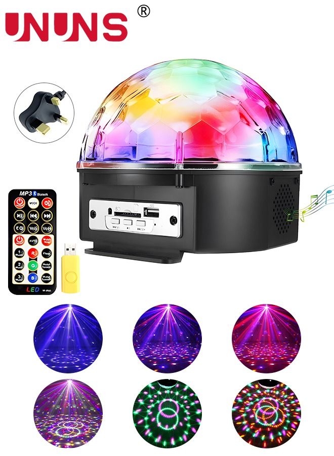 UNUNS LED Crystal Magic Ball,Disco Ball Light With 6 Colors And Bluetooth function,Magic Stage Party Light With Remote Control For Decorations Bar Wedding Home Club - Image 1
