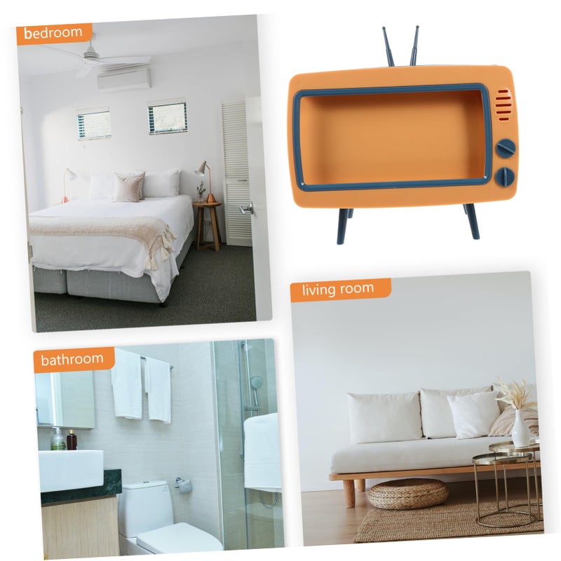 حامل علبة المناديل على شكل تلفزيون متعدد الألوان، منظم زخرفي للمكتب لغرفة المعيشة أو المكتب المنزلي - Image 4