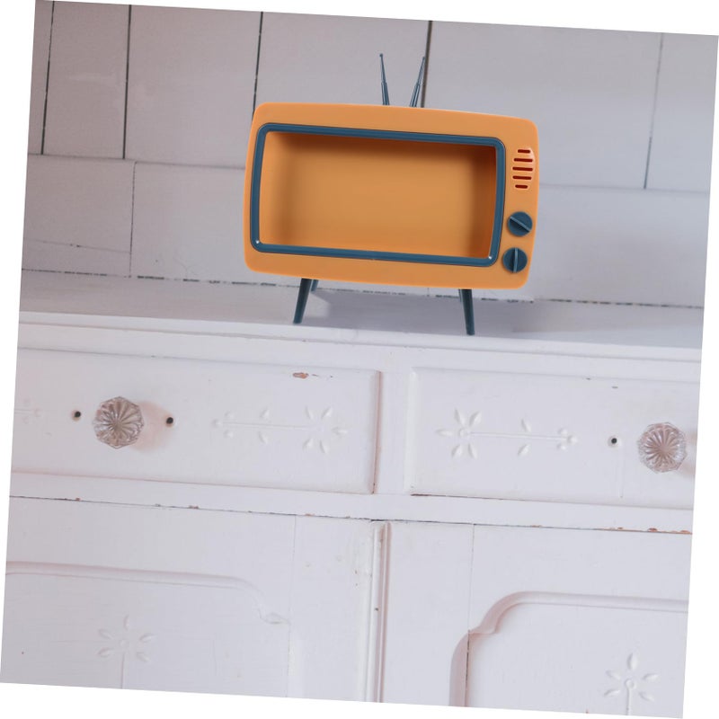 حامل علبة المناديل على شكل تلفزيون متعدد الألوان، منظم زخرفي للمكتب لغرفة المعيشة أو المكتب المنزلي - Image 3