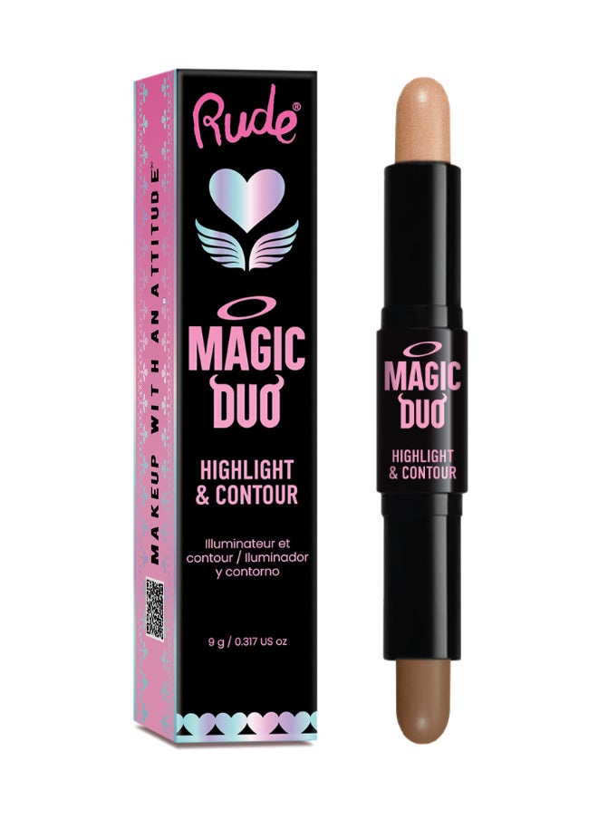 Rude Magic Duo Highlight And Contour - Almond 