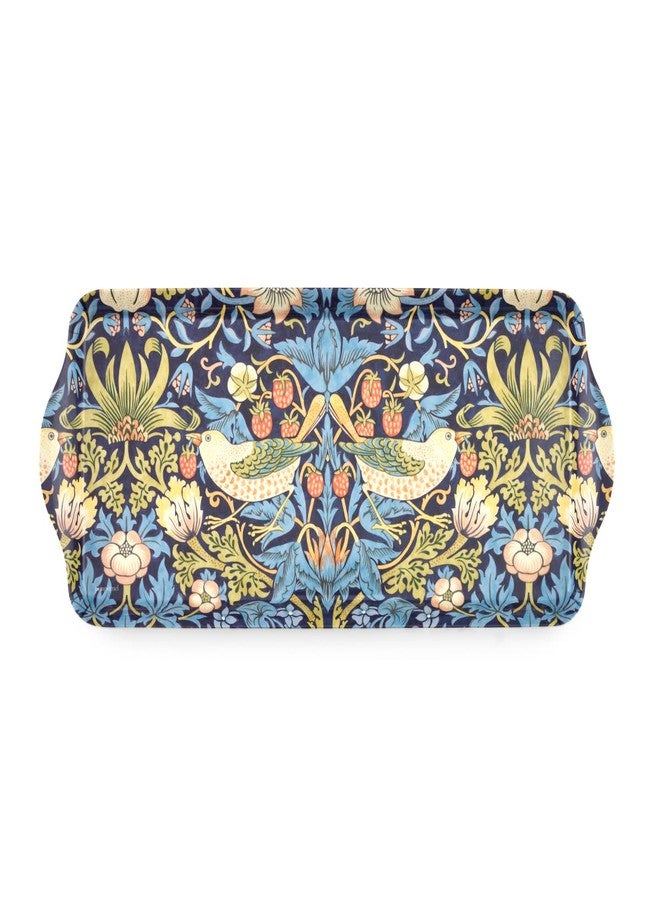 Pimpernel Morris & Co Strawberry Thief Blue Melamine Tray with Handles - Elegant Serving Tray for Tea Parties, Decorative Sandwich Display - Stylish Kitchen & Dining Organization, Ideal Gift for Her - Image 1