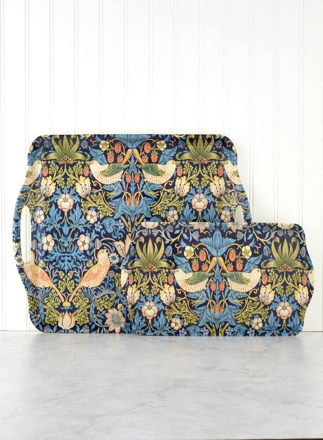 Pimpernel Morris & Co Strawberry Thief Blue Melamine Tray with Handles - Elegant Serving Tray for Tea Parties, Decorative Sandwich Display - Stylish Kitchen & Dining Organization, Ideal Gift for Her - Image 5