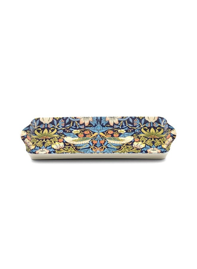 Pimpernel Morris & Co Strawberry Thief Blue Melamine Tray with Handles - Elegant Serving Tray for Tea Parties, Decorative Sandwich Display - Stylish Kitchen & Dining Organization, Ideal Gift for Her - Image 2