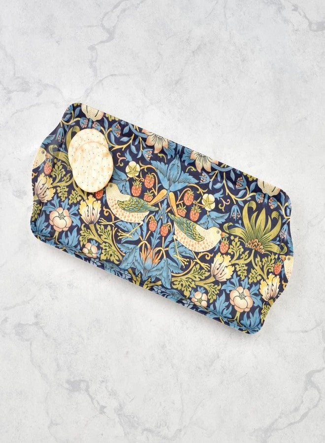 Pimpernel Morris & Co Strawberry Thief Blue Melamine Tray with Handles - Elegant Serving Tray for Tea Parties, Decorative Sandwich Display - Stylish Kitchen & Dining Organization, Ideal Gift for Her - Image 4