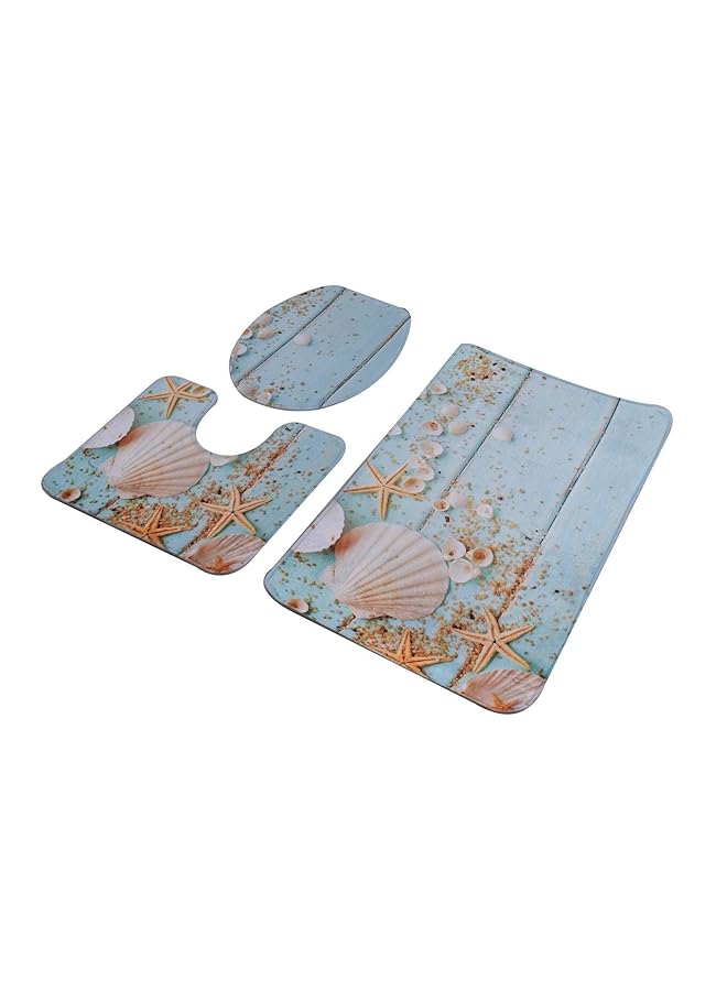 هوم كونسيبت 3 مجموعات من سجادة حمام مضادة للانزلاق + غطاء مرحاض + سجادة حمام - Image 4