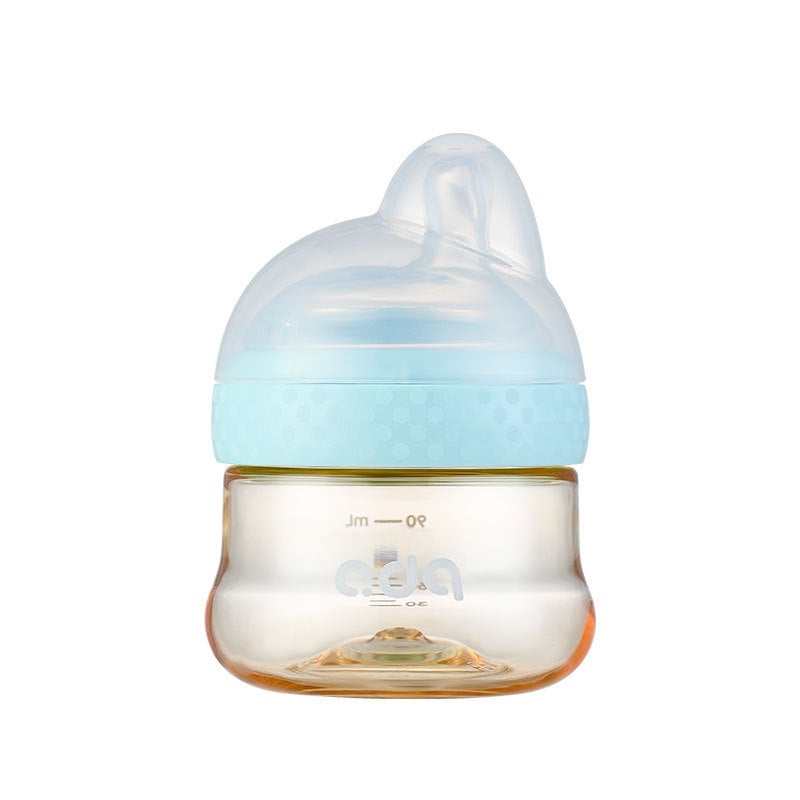 Aidoqi newborn baby wide-caliber glass bottle anti-choking anti-flatulence PPSU bottle baby bottle 90ml(PPSU-Blue -90ml) - Image 1
