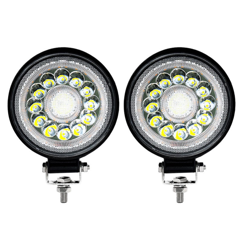شريط إضاءة LED دائري أسود قياس 4 بوصات - جسم من سبائك الألومنيوم الصب الصلب، إضاءة أعلى بثلاثة أضعاف، إضاءة عمل LED مقاومة للماء وفقًا لمعيار IP67 للشاحنات، المركبات الرباعية الحركة، المركبات خارج الطريق والإضاءة الخارجية - Image 1