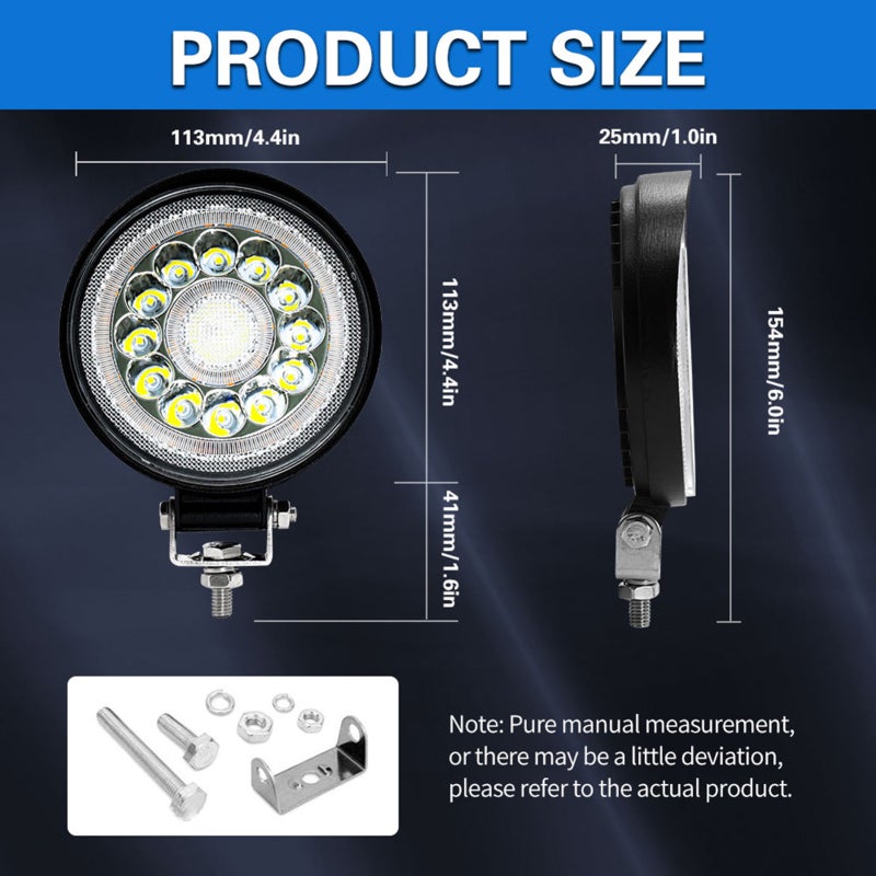 شريط إضاءة LED دائري أسود قياس 4 بوصات - جسم من سبائك الألومنيوم الصب الصلب، إضاءة أعلى بثلاثة أضعاف، إضاءة عمل LED مقاومة للماء وفقًا لمعيار IP67 للشاحنات، المركبات الرباعية الحركة، المركبات خارج الطريق والإضاءة الخارجية - Image 4