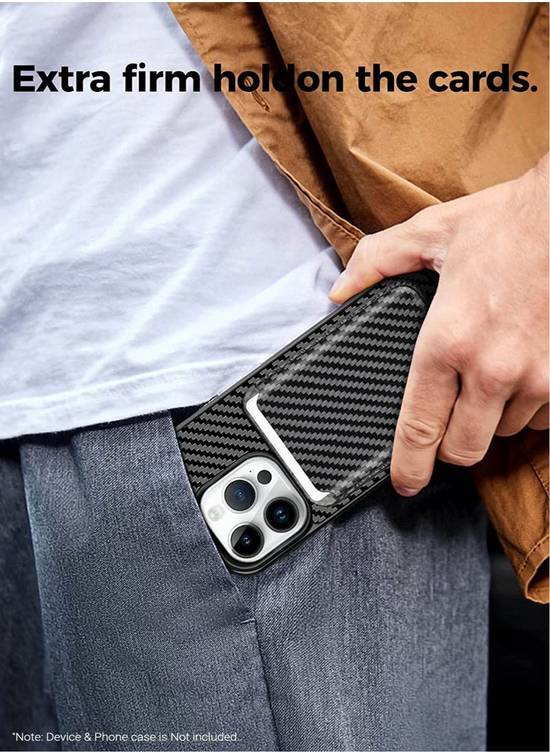 MONOCARBON Real Carbon Fiber Magnetic Wallet [MagSafe Compatible] Card Holder for iPhone 14, iPhone 13 and iPhone 12 Series - Black  - Image 3