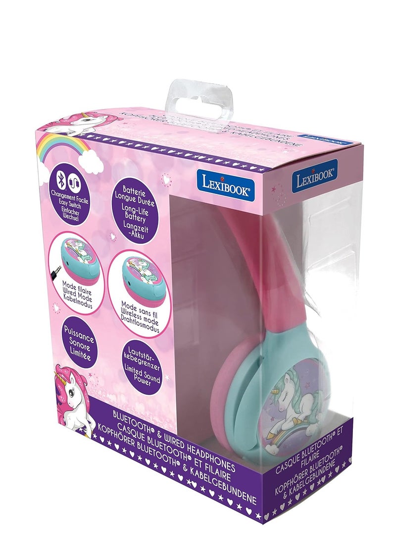 Lexibook Unicorn 2in1 BT & Wired Comfort Foldable Headphone - Image 4
