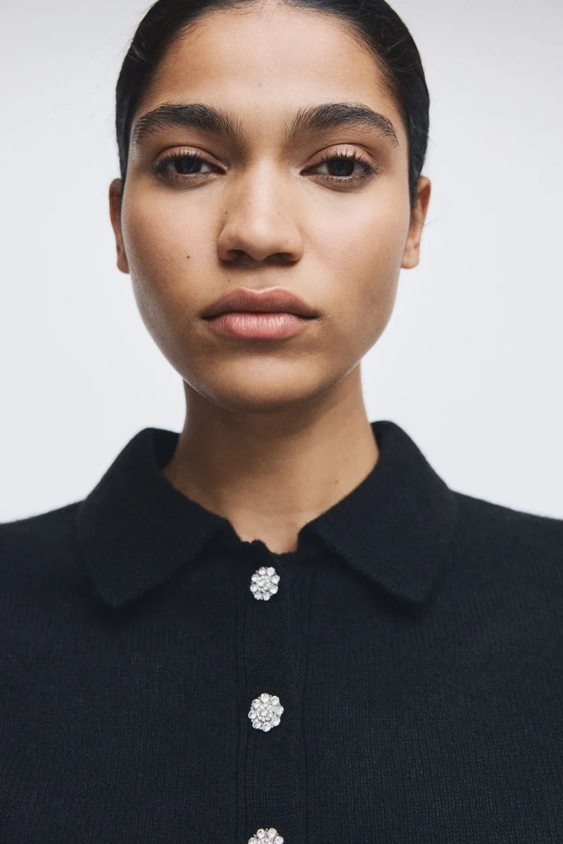 H&M Short-sleeved collared cardigan