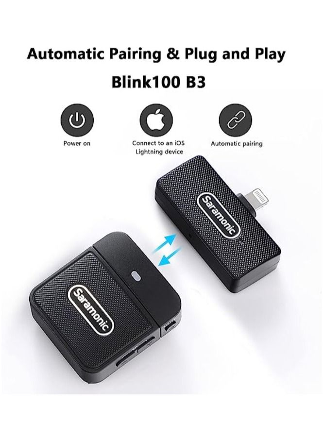 Saramonic Blink100 B3 Compact Digital Wireless Clip-On Microphone System with Lightning Connector for content creators - Image 5