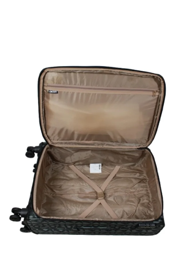 DKNY Black DKNY New Era Softside Luggage on Wheels for Unisex | Ultra Lightweight ABS on with Spinner Wheels 4 Color Black for Women | Best Price UAE
