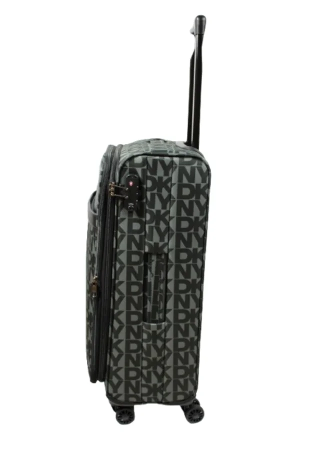 DKNY Black DKNY New Era Softside Luggage on Wheels for Unisex | Ultra Lightweight ABS on with Spinner Wheels 4 Color Black for Women | Best Price UAE