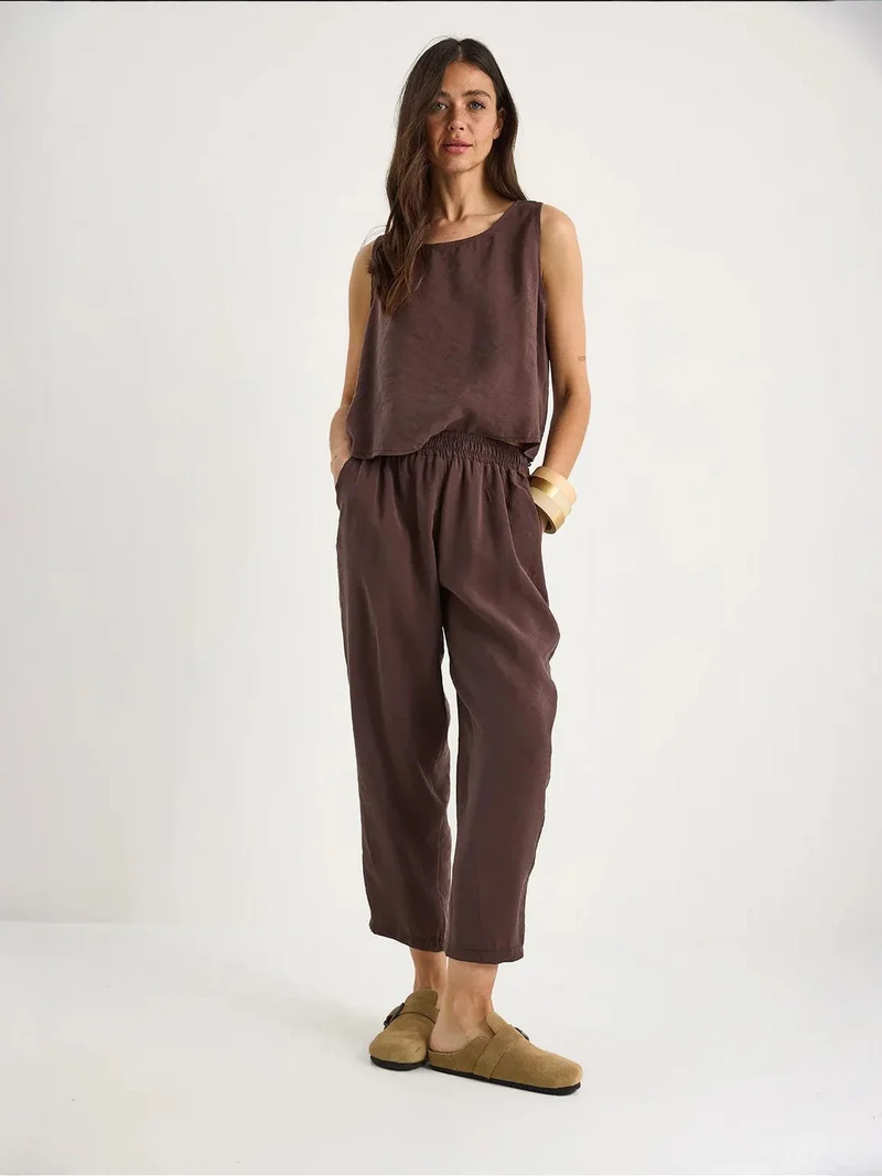 Bianco Lucci  LUCCI Sleeveless Crew Neck Blouse and Carrof Fıt Pants Set for Women | Best Price UAE