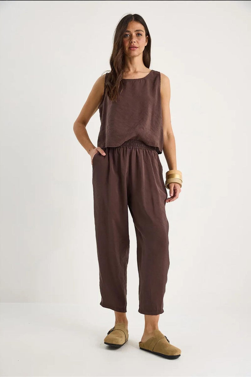 Bianco Lucci LUCCI Sleeveless Crew Neck Blouse and Carrof Fıt Pants Set - Image 2