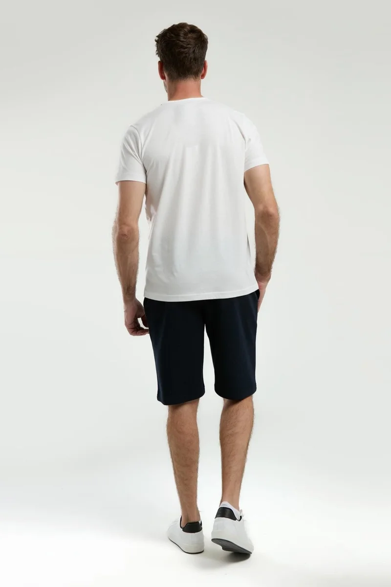 ارنيتا Men's Single Jersey Woven Cotton Bermuda Pocket Shorts T-Shirt Set