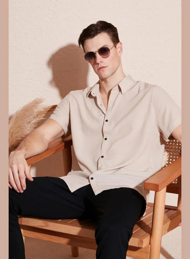 Buratti  Buratti Cotton Blend Short Sleeve Regular Fit Shirt Men's SHIRT CF23S113139 for Men | Best Price UAE