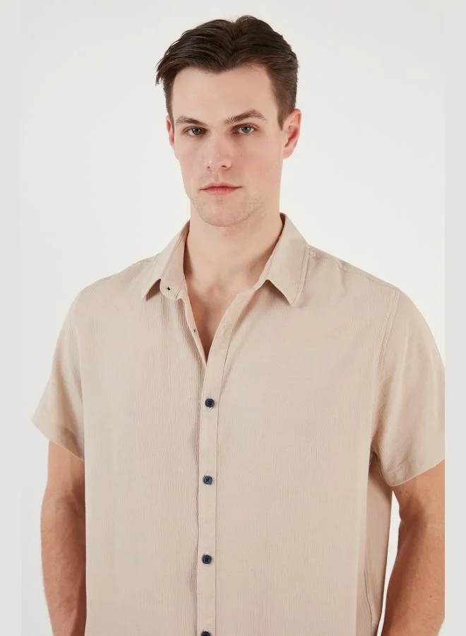 Buratti  Buratti Cotton Blend Short Sleeve Regular Fit Shirt Men's SHIRT CF23S113139 for Men | Best Price UAE