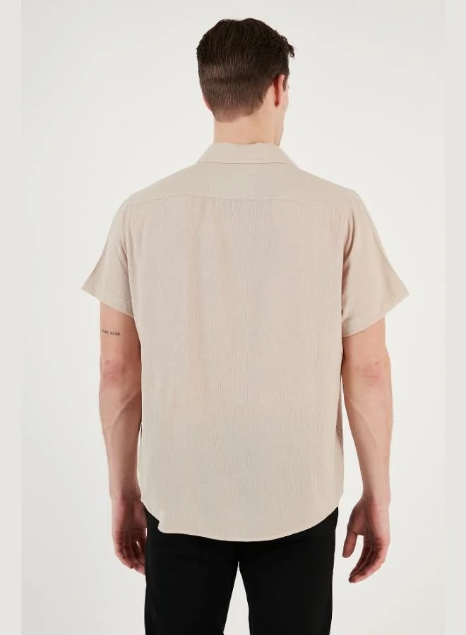 Buratti  Buratti Cotton Blend Short Sleeve Regular Fit Shirt Men's SHIRT CF23S113139 for Men | Best Price UAE