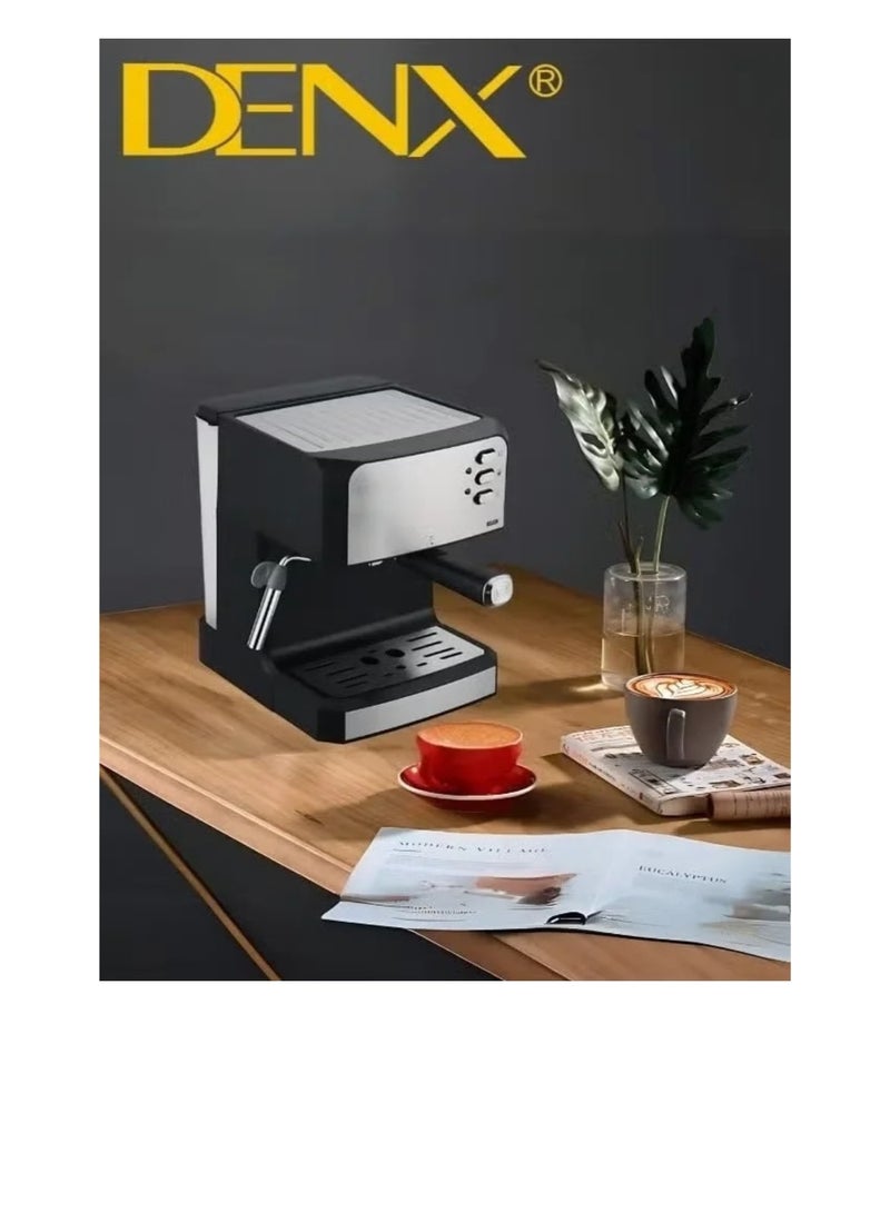 Dinex Denx Professional Home Espresso Machine, 1.6L Capacity, 850W Power, with Milk Frother and Analog Thermometer, Stainless Steel Body - Image 4