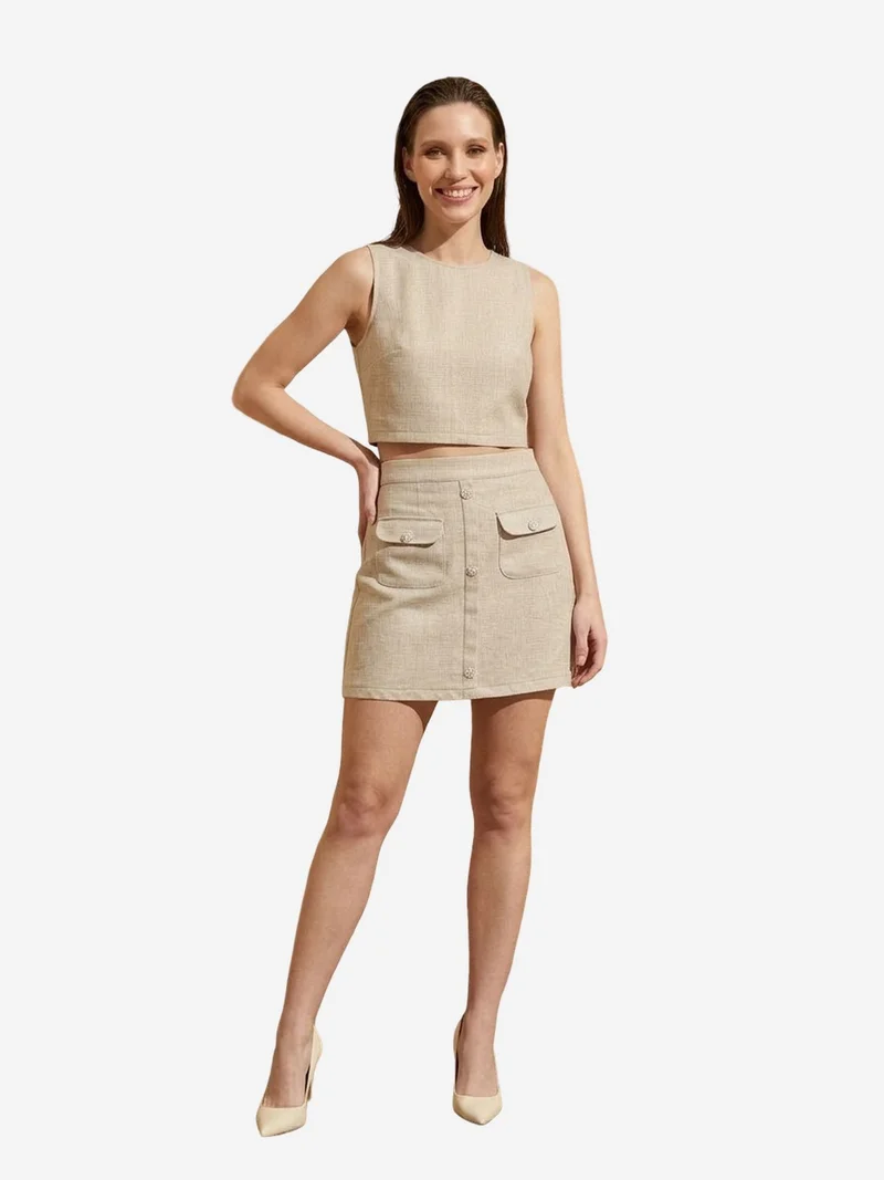 MY FASHION MY FASHION Cotton Vest and Mini Skirt Set