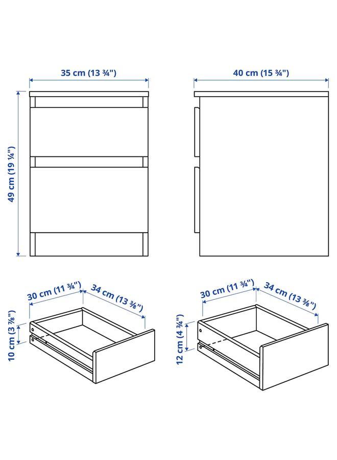زبون خزانة ذات درجين، أسود-بني، 35×49 سم - Image 5