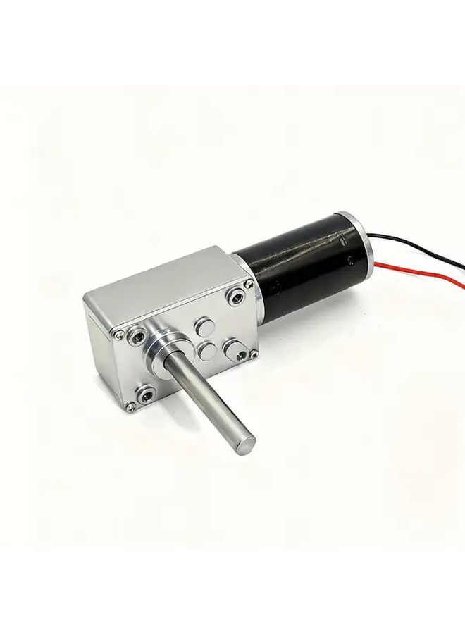 12V DC Worm Gear Motor Adjustable Speed 7rpm Heavy Duty Self Locking 51mm Shaft - Image 3