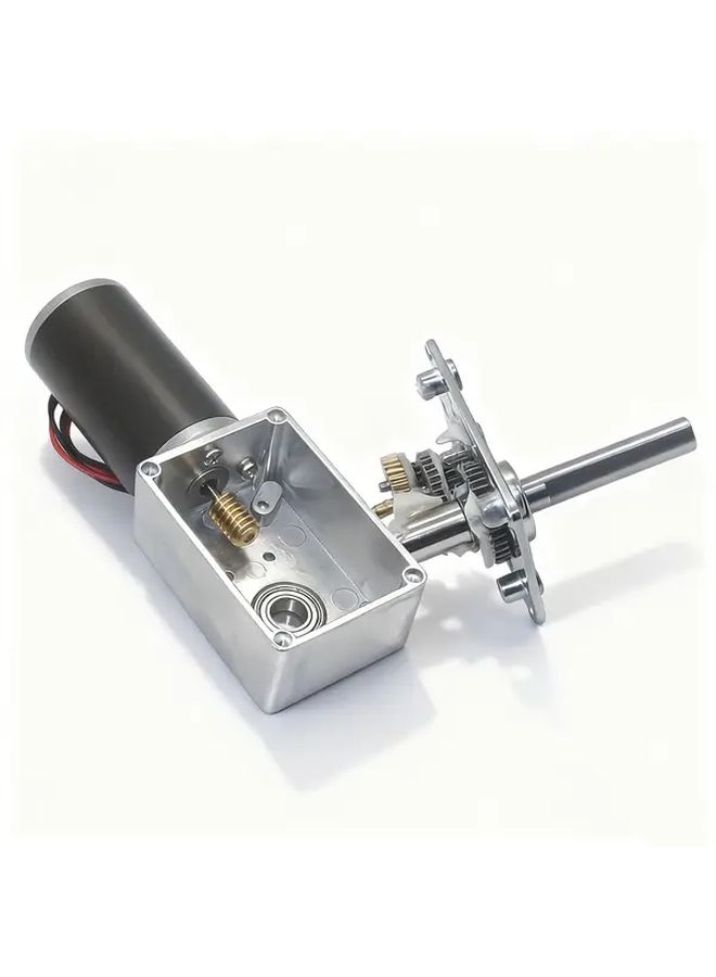 12V DC Worm Gear Motor Adjustable Speed 7rpm Heavy Duty Self Locking 51mm Shaft - Image 4