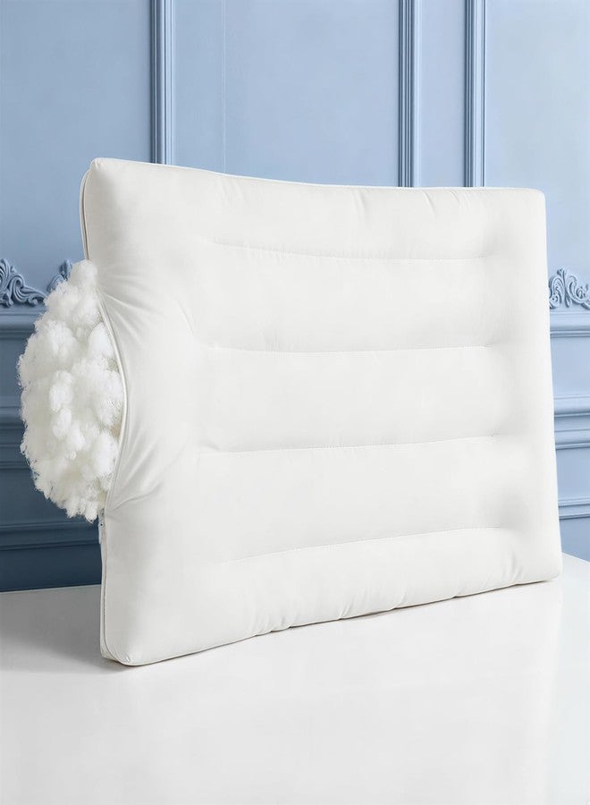 LOFE Flat Pillow - Ultra Thin & Adjustable Low Pillow for Side Back Stomach Sleepers, Relief Neck & Shoulder Pain, Customizable Support with Baffle Box Design to Hold Shape, Cotton Cover as Insert - Image 1