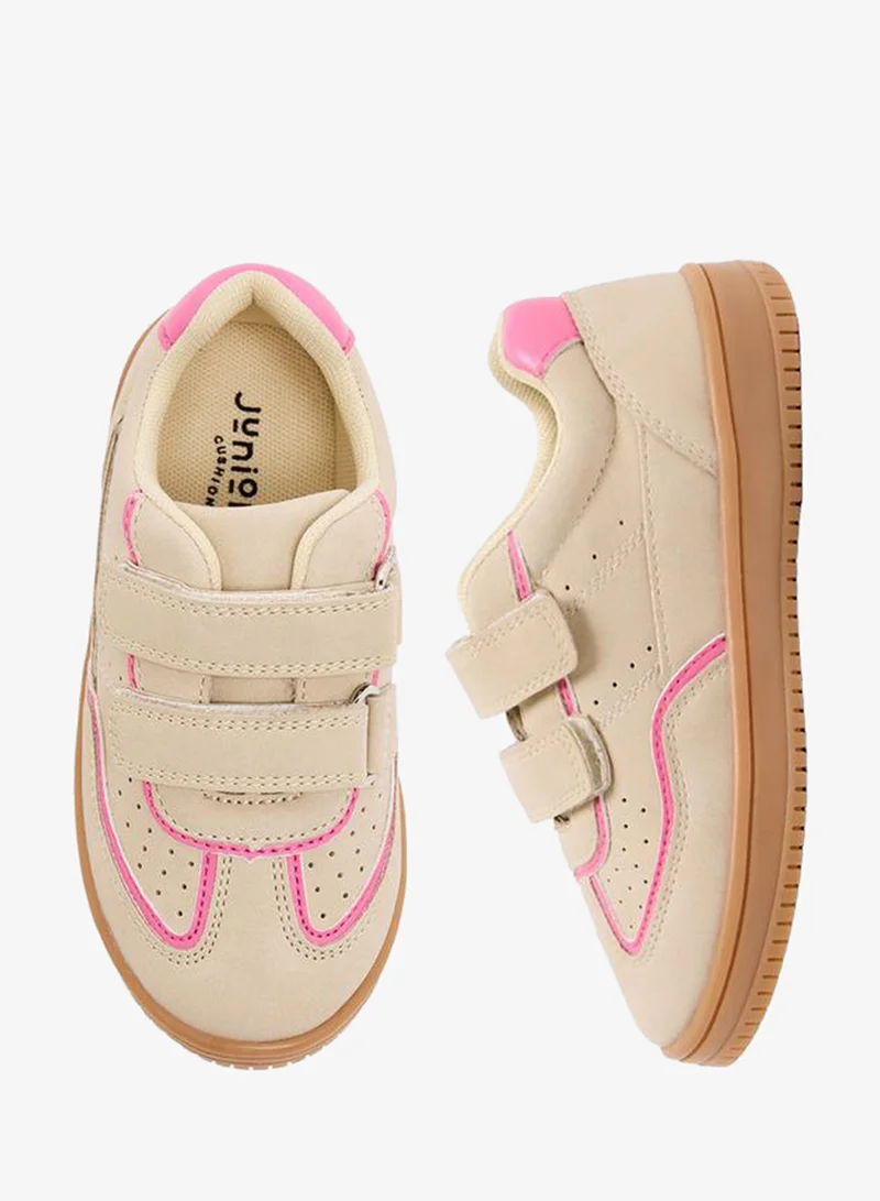 جونيورز Girls Perforated Hook & Loop School Sneakers