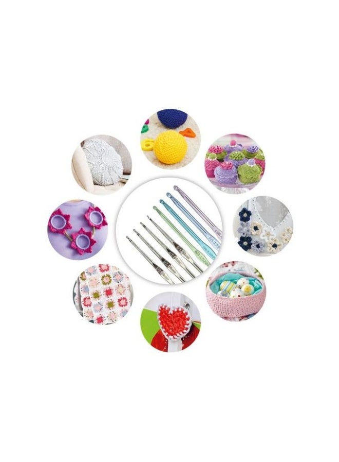 إبر كروشيه معدنية ملونة، 12 قطعة، متعددة الألوان، أدوات الحياكة اليدوية (2.0 ملم - 10.0 ملم) - Image 4