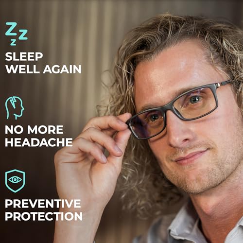Prospek Blue Light Glasses for Woman and Men – Superior 99% HARMFUL Blue Light Blocking Computer Glasses, DYNAMIC Anti-Glare Bluelight Reading Glasses, Regular, No Magnification - Image 4