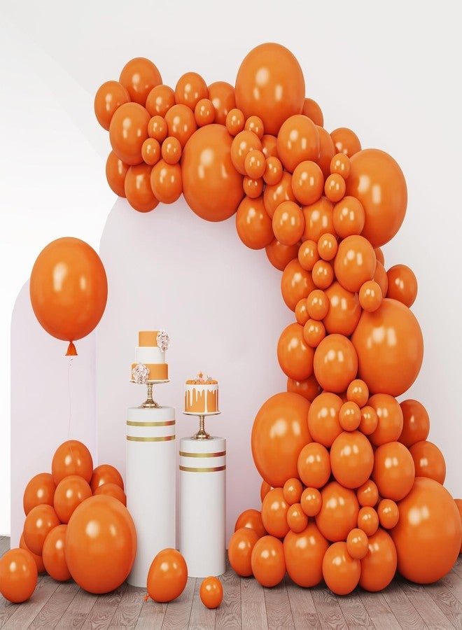 RUBFAC Halloween Decor 110pcs Orange Balloons Different Sizes 18/12/10/5 Inches for Garland Arch, Burnt Orange Latex Balloons for Birthday Party Baby Shower Decoration - Image 1